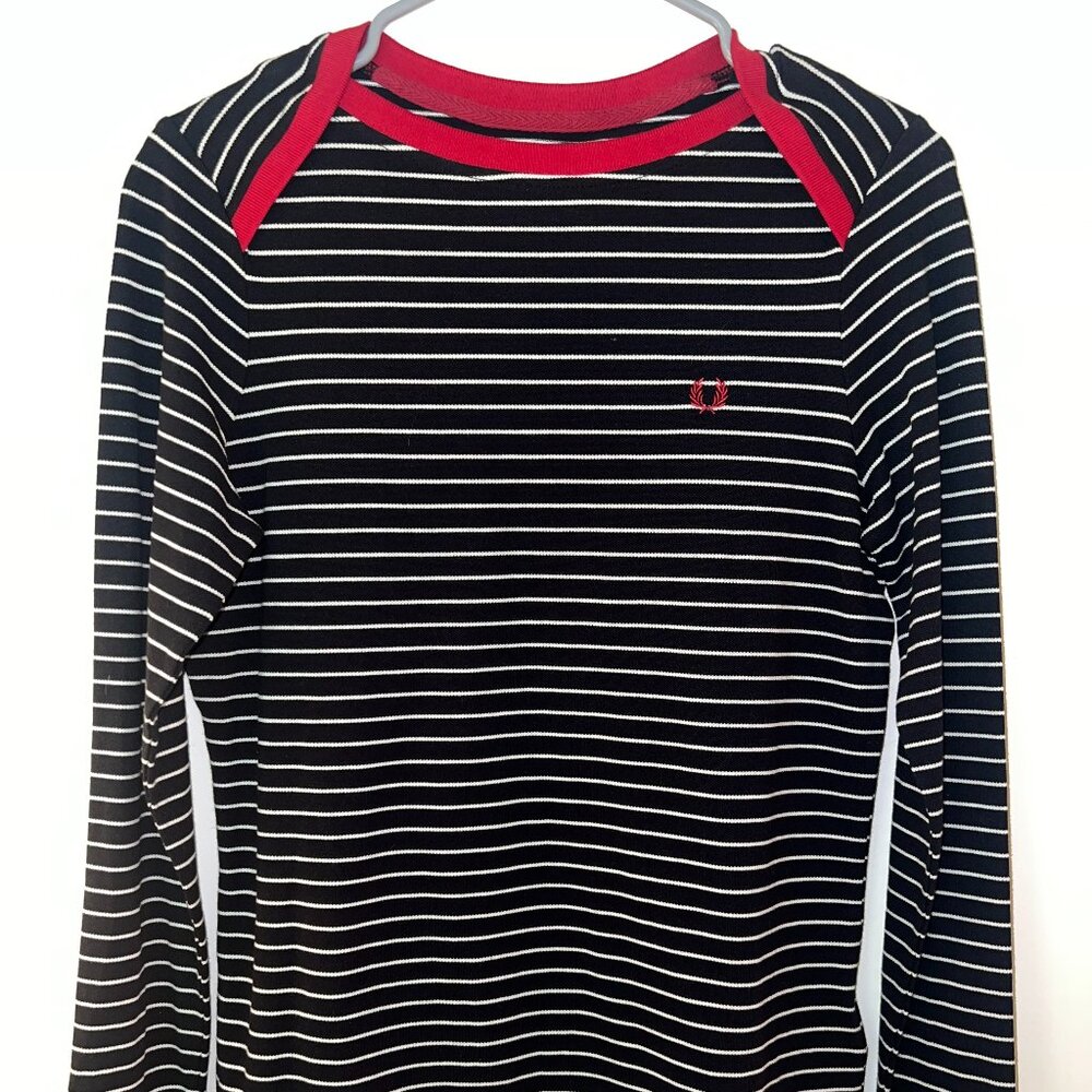 Authentic Fred Perry Boat Neck Striped Top